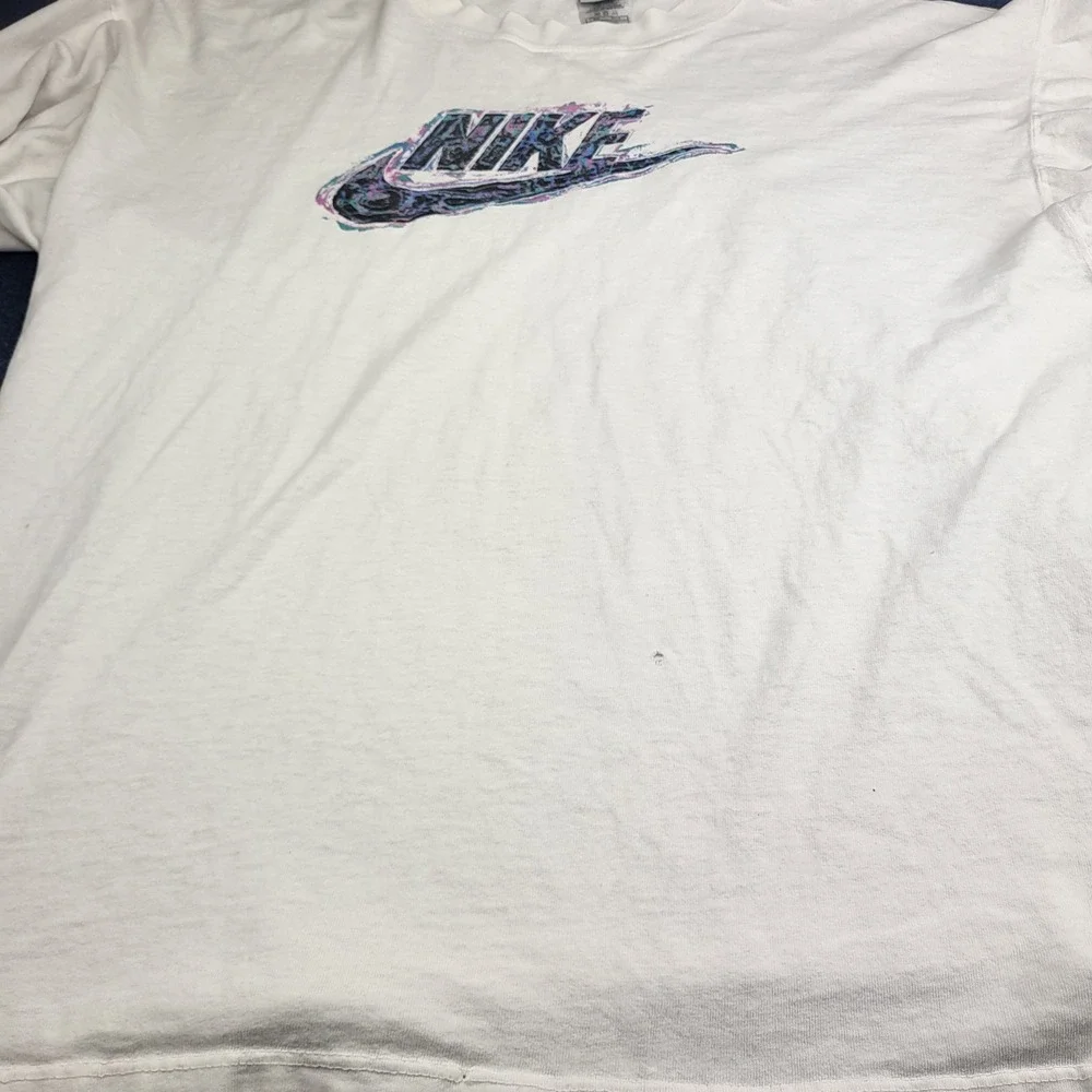 Vintage Nike Silver Tag Long Sleeve Graphic T-Shirt White Large Made in USA 90s - Picture 5 of 10